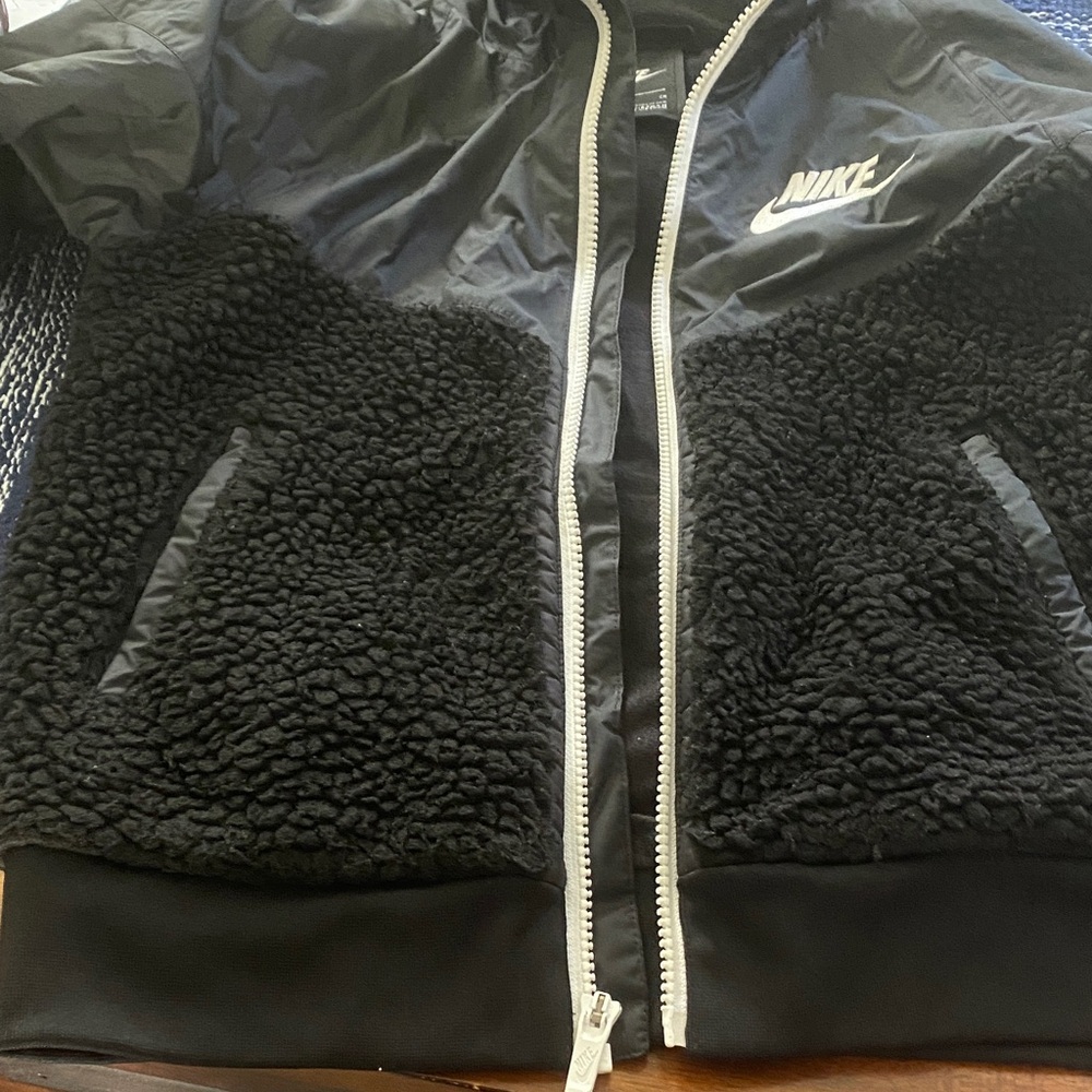 Nike Black and White Sherpa Jacket